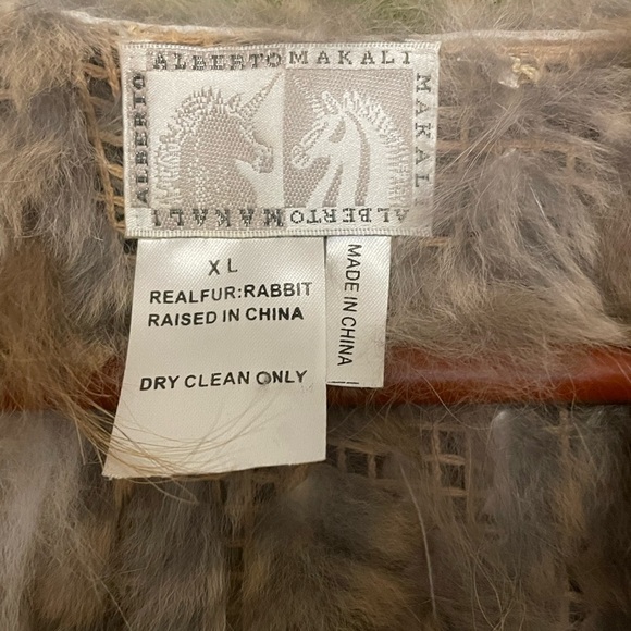 Alberto Makali Real Rabbit Fur & Fringe Knit Vest - Picture 3 of 10